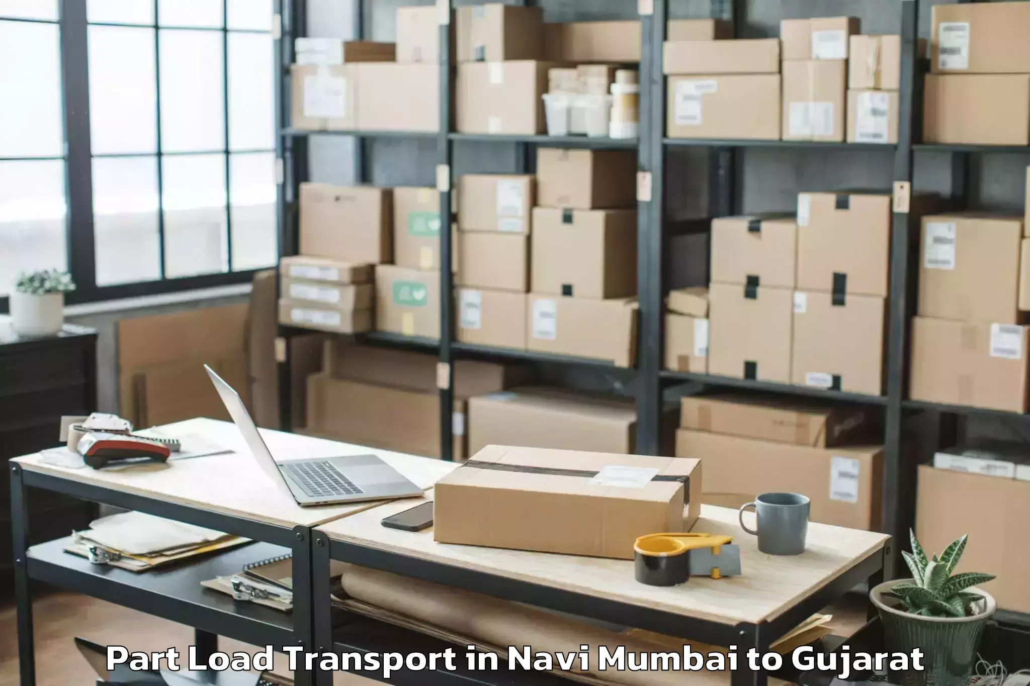 Trusted Navi Mumbai to Gandhi Nagar Part Load Transport